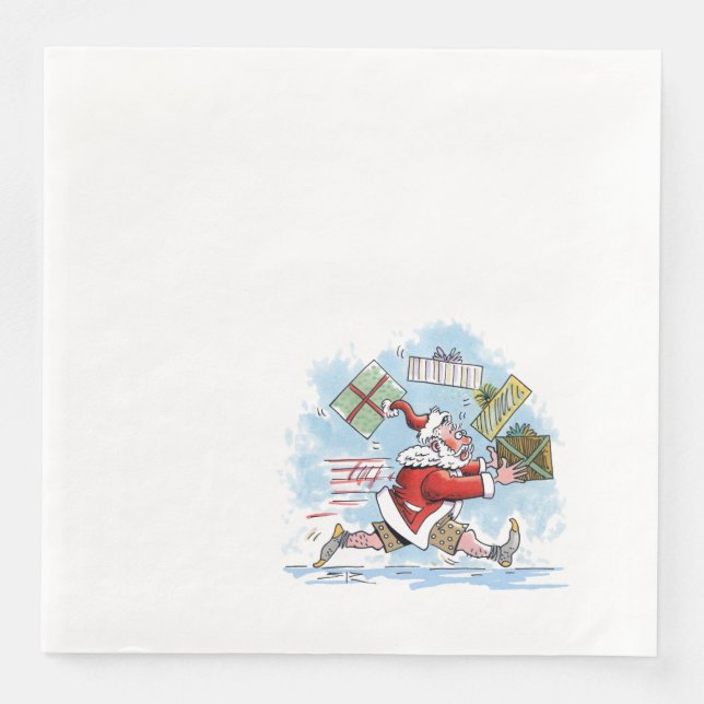 Santa Unprepared dinner paper napkins (Front)