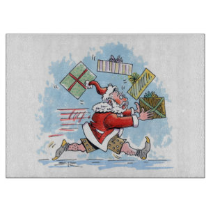 Santa Unprepared glass cutting board