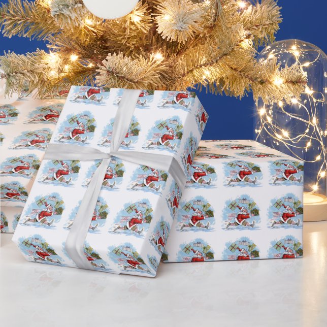 Santa Unprepared glossy wrapping paper (Holidays)