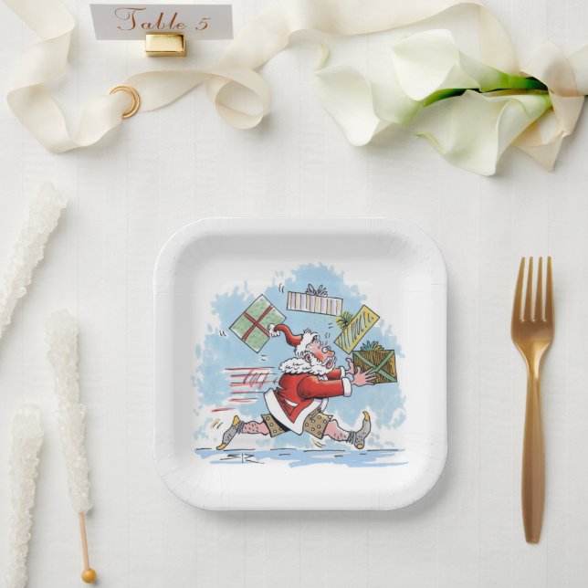  Santa Unprepared square paper plates (Wedding)