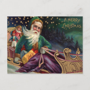 Santa Vintage A Merry Christmas Holiday Postcard