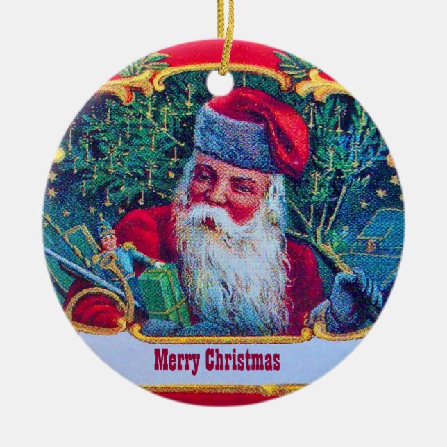 SANTA VINTAGE CERAMIC TREE DECORATION (Front)