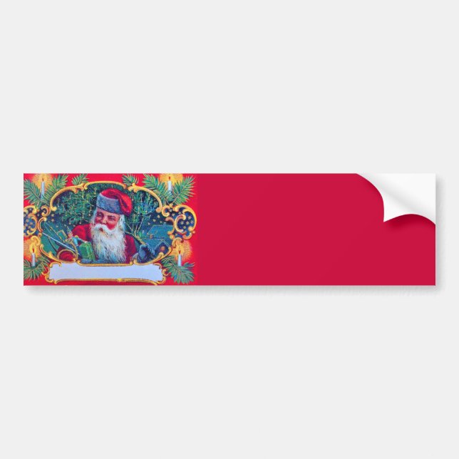 SANTA VINTAGE Christmas Bumper Sticker (Front)