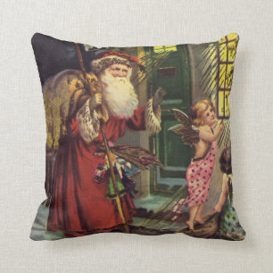 Santa Vintage Christmas Holiday Festive Cushion