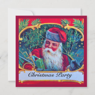 SANTA VINTAGE CHRISTMAS PARTY INVITATION