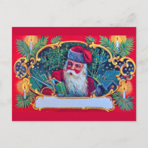 SANTA VINTAGE HOLIDAY POSTCARD