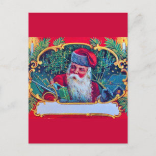 SANTA VINTAGE HOLIDAY POSTCARD