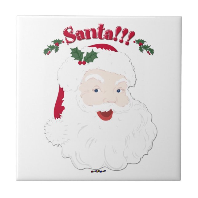Santa!! Vintage Style Christmas Santa Ceramic Tile (Front)