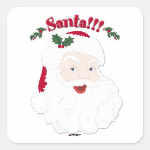 Santa!! Vintage Style Christmas Santa Square Sticker
