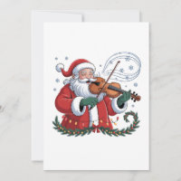 Santa Violin Player Violinist Christmas Music Xmas