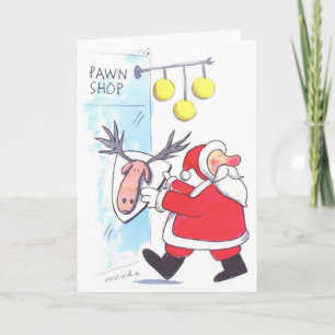 Santa Visits a Pawn Shop Holiday Card
