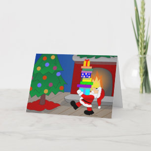Santa Visits - spanish Holiday Card