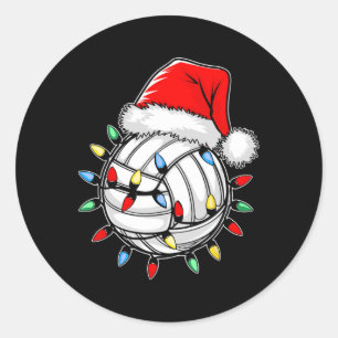 Santa Volleyll Ll Shirt Men Youth Boys Christmas P Classic Round Sticker