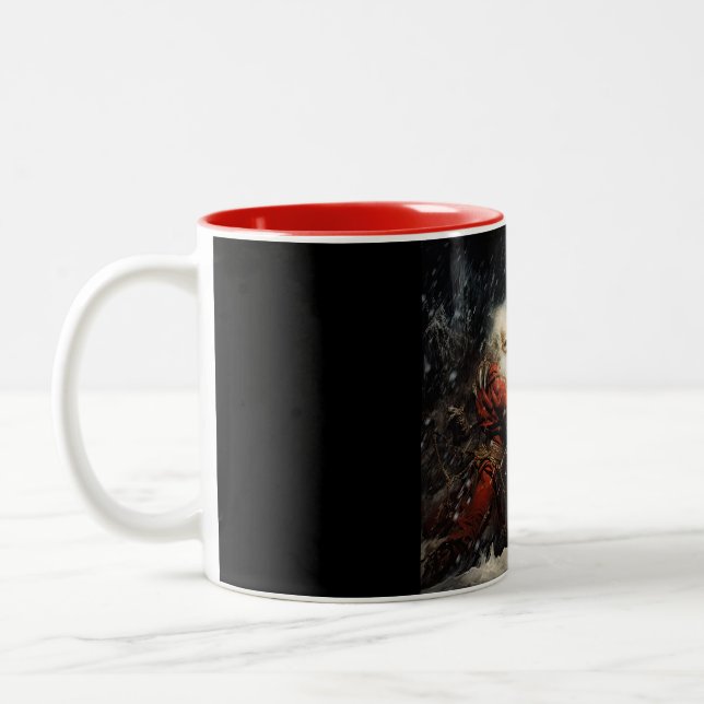Santa VS Krampus Two-Tone Coffee Mug (Left)