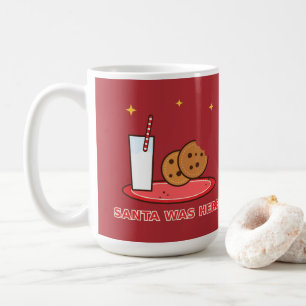 Santa Was Here Cookies And Milk Black Graphic Tee Coffee Mug