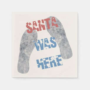 Santa Was Here Napkin