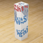 Santa Was Here Wine Gift Box<br><div class="desc">Santa Was Here pink and blue text and two in-toed footprints in the fresh snow. Funny Christmas Xmas prints, gifts and t-shirts for fun, humour and good mood</div>