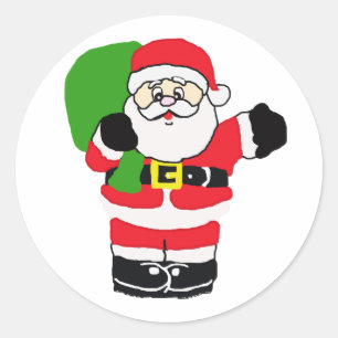 Santa Waving Classic Round Sticker