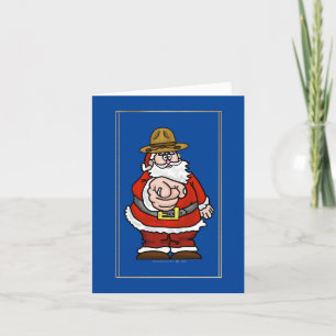 Santa Wearing Canadian Mountie Hat Christmas Card