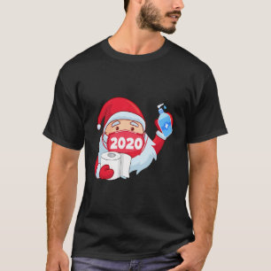 Santa Wearing Mask With Toilet Paper- Quarantine C T-Shirt