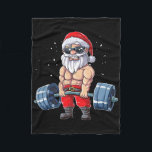 Santa Weightlifting Christmas Fitness Gym Deadlift Fleece Blanket<br><div class="desc">Santa Weightlifting Christmas Fitness Gym Deadlift Xmas Men</div>