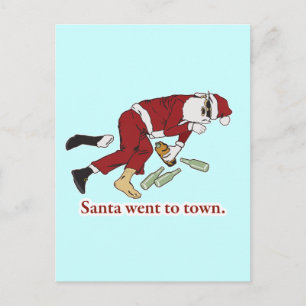 santa_went_to_town holiday postcard