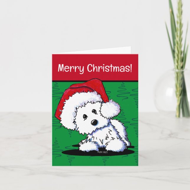 Santa Westie Christmas Holiday Card (Front)