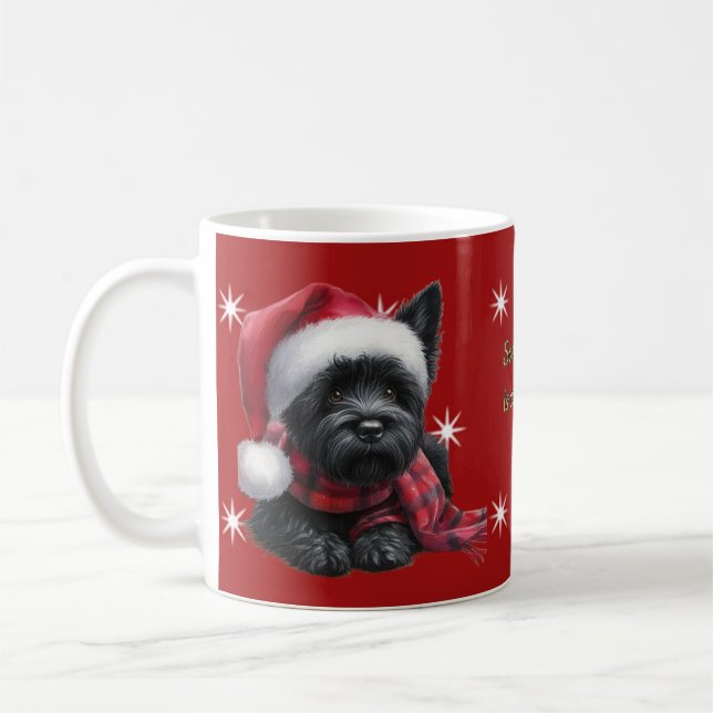 Santa Westie Christmas Mug (Left)