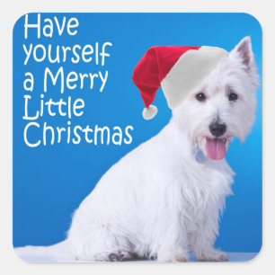 Santa Westie Stickers