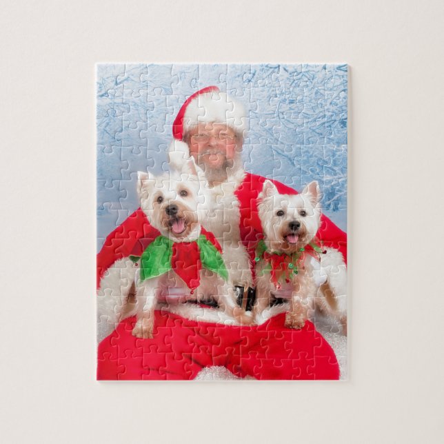 Santa Westies Jigsaw Puzzle (Vertical)