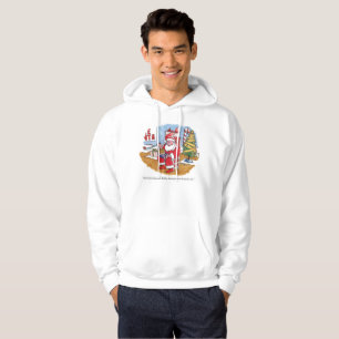 Santa Wet men white hooded sweatshirt