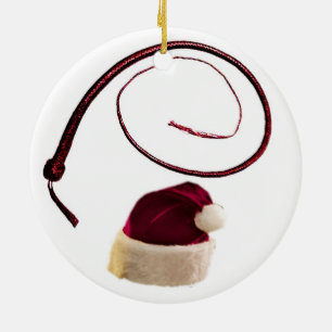 SANTA WHIP CERAMIC ORNAMENT