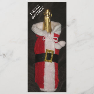 Santa Wine Bottle Christmas Party Invitation
