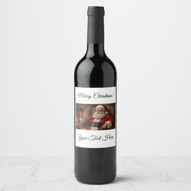 Santa Wine Bottle Label (Front)