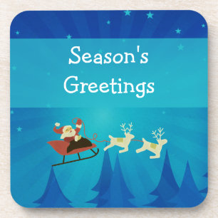 Santa Winter Scene Coaster Set