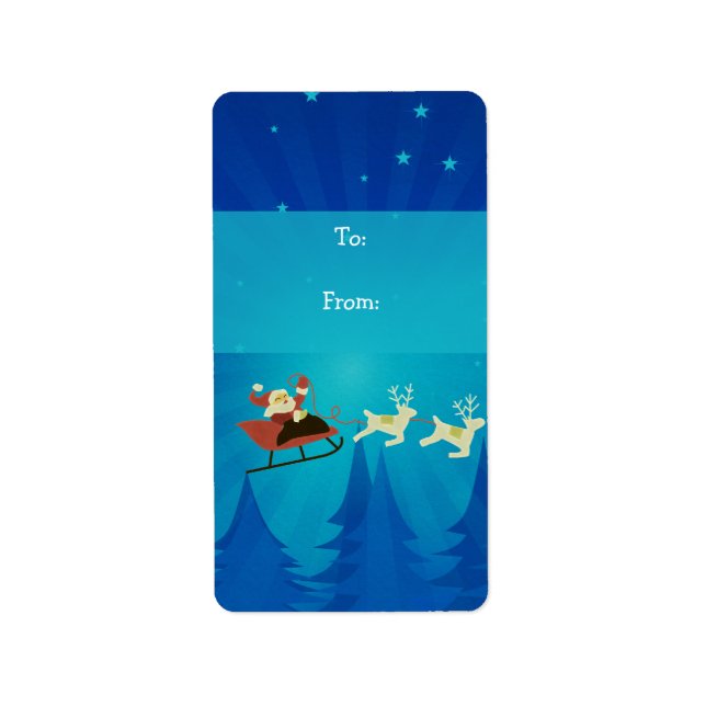 Santa Winter Scene Gift Tag Labels (Front)