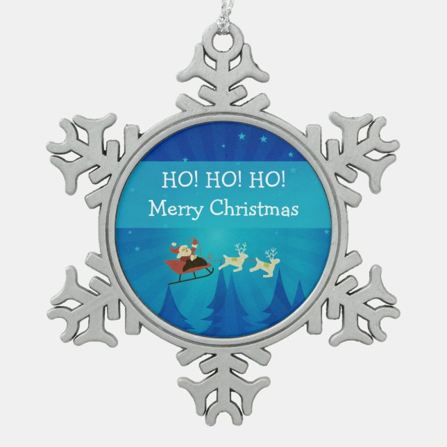 Santa Winter Scene Holiday Ornament (Front)