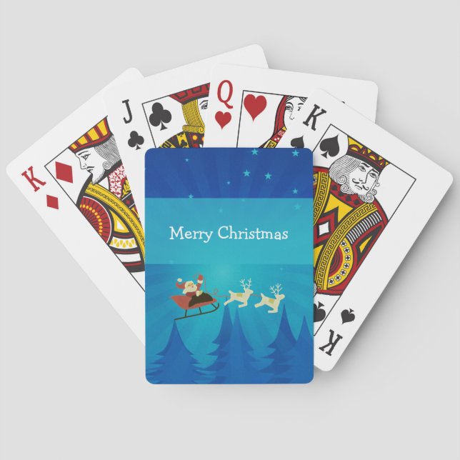 Santa Winter Scene Playing Cards (Back)