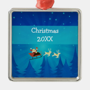 Santa Winter Scene Premium Ornament