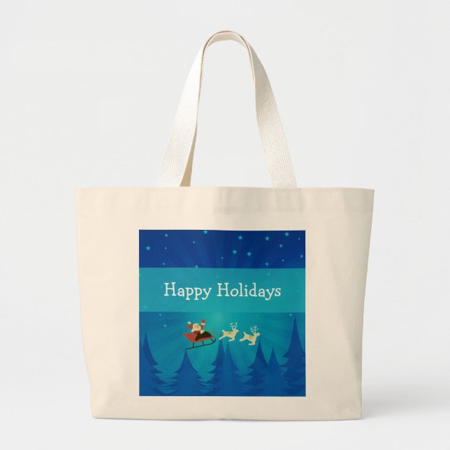 Santa Winter Scene Tote Bag (Front)