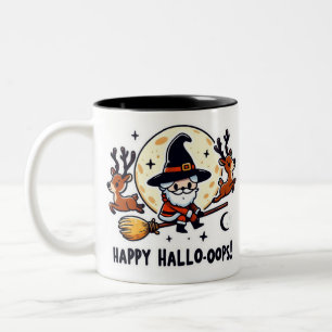 Santa Witch Broom Ride Mug – Halloween-Christmas