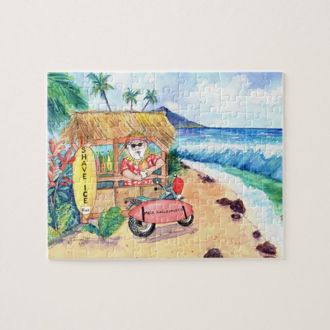 Santa with a Shave Ice Stand Jigsaw Puzzle (Horizontal)