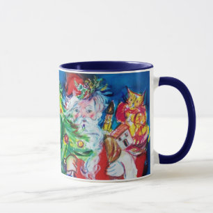 SANTA WITH  BALLOONS AND CHRISTMAS TREE A MONOGRAM MUG