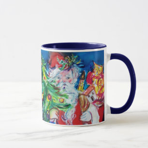 SANTA WITH  BALLOONS AND CHRISTMAS TREE H MONOGRAM MUG