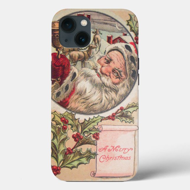Santa with Bell and Holly Case-Mate iPhone Case (Back)