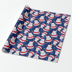 Santa with Candy Cane Wrapping Paper
