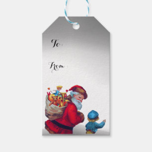 SANTA WITH CHILD IN THE WINTER SNOW GIFT TAGS