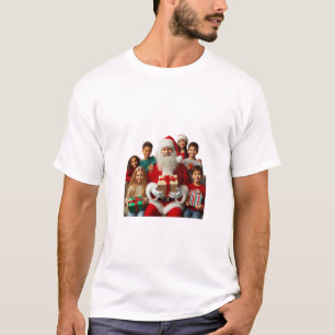 Santa with children T shirts