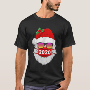 Santa With Face Mask Christmas 2020 Family Pyjamas T-Shirt