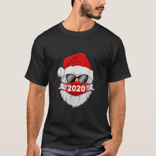 Santa With Face Mask Christmas 2020 Family Pyjamas T-Shirt